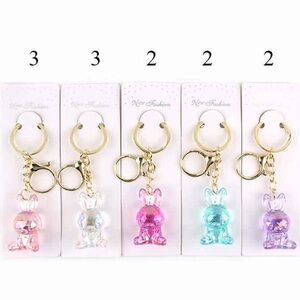 Dozen Iridescent Bunny Keychains